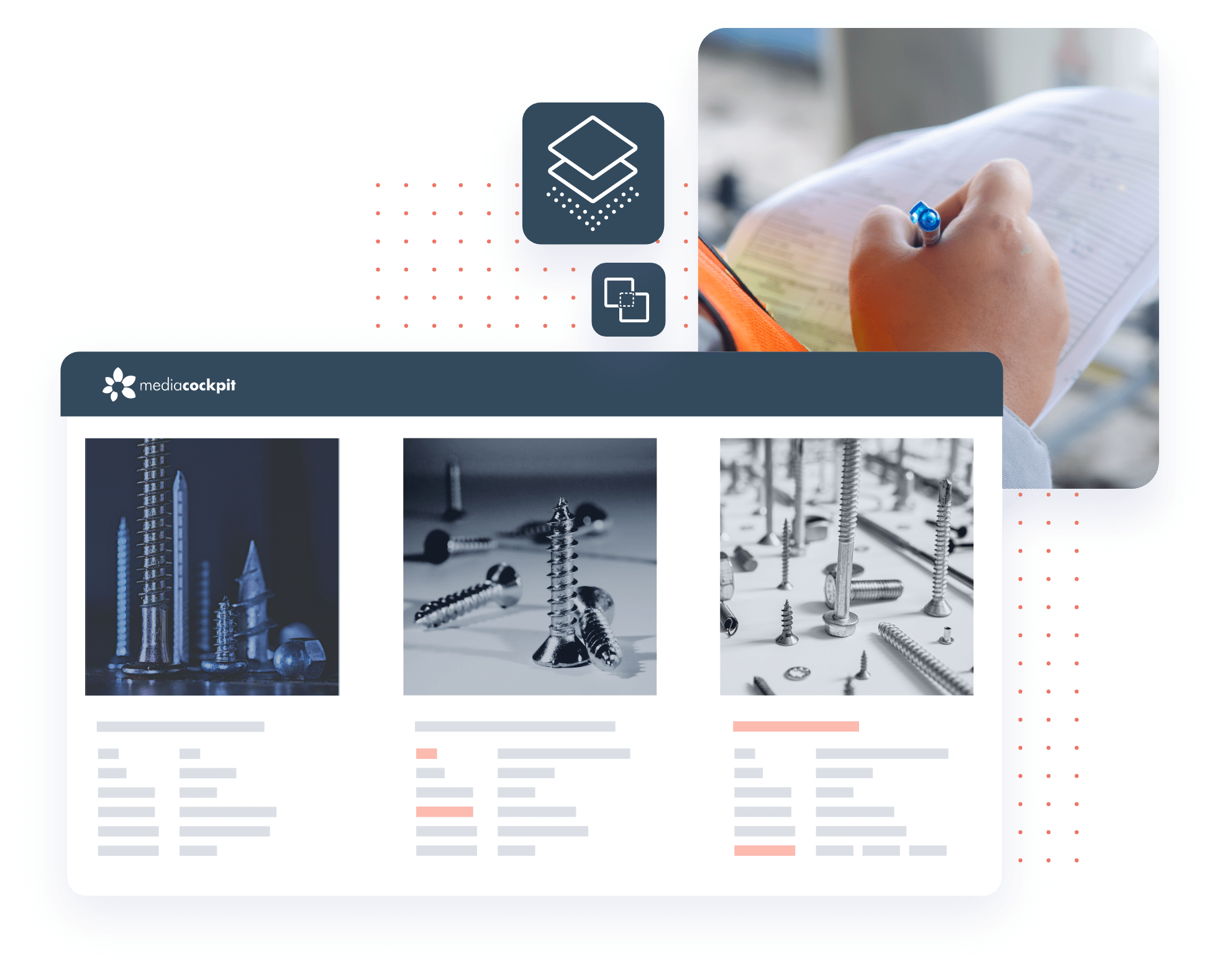 Datenblätter und Co. in mediacockpit Bild: Datenblätter in mediacockpit